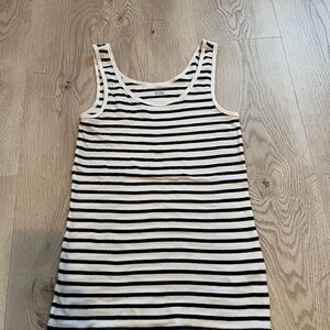 Amazon Essentials Black & White Striped Tank Top S